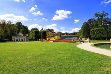 Fototapeta na wymiar Travel to Austria. Helbrunn Palace Park