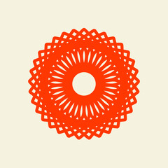 Orange Mandala Line Illustration. mandala vector illustration