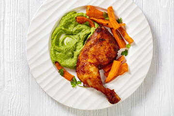 chicken with guasacaca sauce and sweet potato
