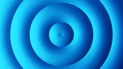 Abstract 3D background with blue waves, circles. Interesting metallic symmetrical 3D rendered illustration.