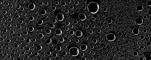 background water drops on black glass, full photo size, overlay layer design
