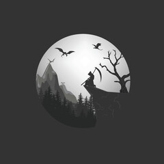 Hollow night Illustration Artwork Design