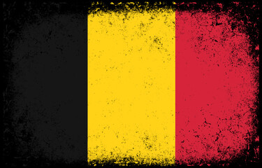 old dirty grunge vintage belgium national flag illustration