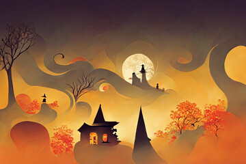 Happy Halloween background, orange theme