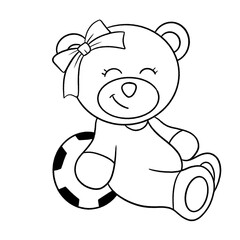 Football cute animal outline 