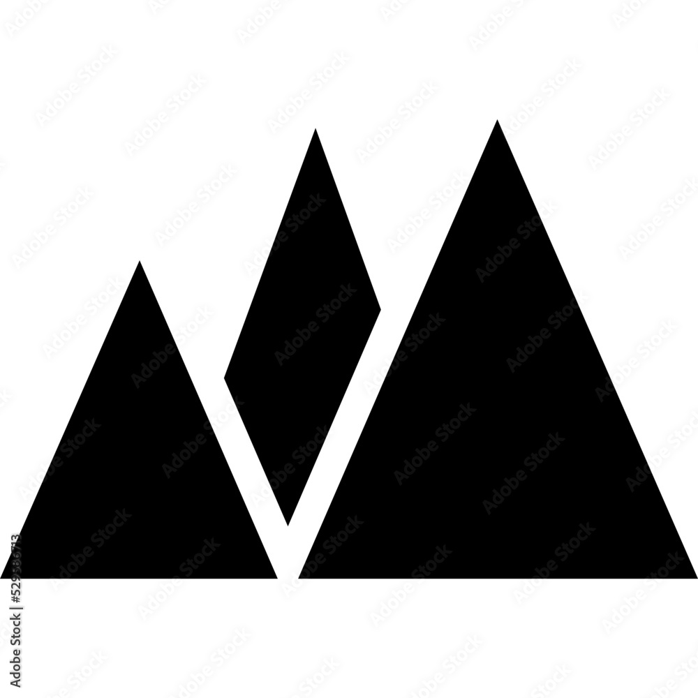 Sticker Mountain Vector Icon