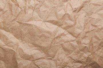 Crumpled craft paper texture. Eco concept