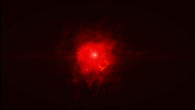 red magic energy ball on dark background.