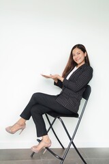 woman sitting on chair