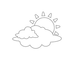 Weather sun and cloud illustration with flat design