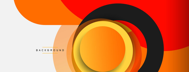 Fototapeta premium Circle and round shapes abstract background. Vector illustration for wallpaper banner background or landing page