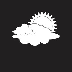 Weather sun and cloud illustration with flat design