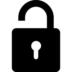 Unlock Glyph Vector Icon 