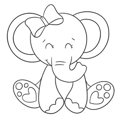 Cute elephant outline 