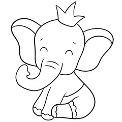 Cute elephant outline 