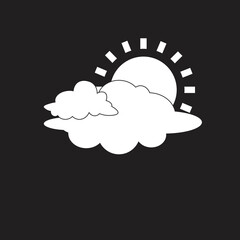 Weather sun and cloud illustration with flat design