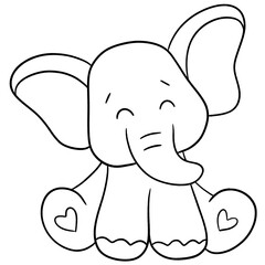 Cute elephant outline 