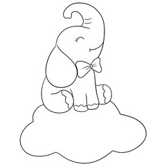 Cute elephant outline 