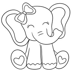 Cute elephant outline 