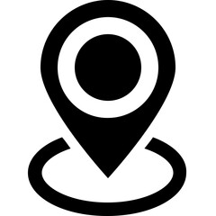 Map Pin Glyph Vector Icon 