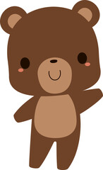 Obraz premium Cute brown bear cartoon character. Flat design illustration. 
