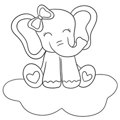 Cute elephant outline 