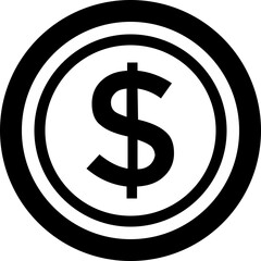 Dollar Glyph Vector Icon 