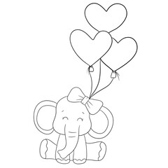 Cute elephant outline 