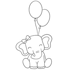 Cute elephant outline 