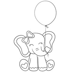 Cute elephant outline 