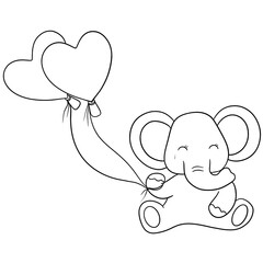 Cute elephant outline 
