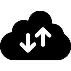 Cloud Computing Glyph Vector Icon 