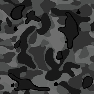 Seamless camouflage pattern of spots. Print on fabric and clothing. Vector illustration.