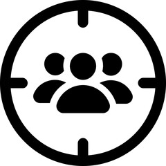 User Target Glyph Vector Icon