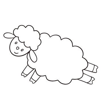 recommend clip art: Cute sheep outline 