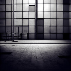 Background from empty warehouse hangar