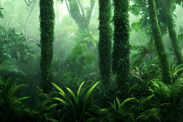 Tropical rainforest landscape.