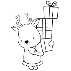 Cute deer outline 