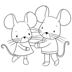 Obraz na płótnie Canvas Cute mouse outline 
