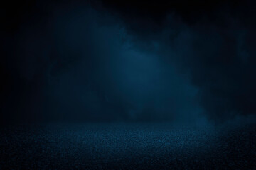 Fototapeta na wymiar Dark blue Asphalt texture background with smoke
