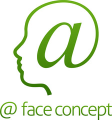 At Sign Profile Face Concept