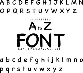 Vector of the simple hand-drawn ABC font