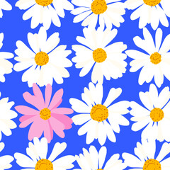 Fototapeta na wymiar Seamless chamomile flower.Floral pattern for printing. Vector pattern