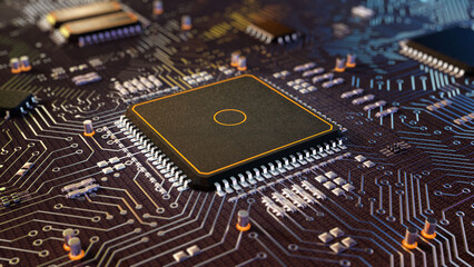 Semiconductor Computer Processors CPU concept. 3d rendering,conceptual image