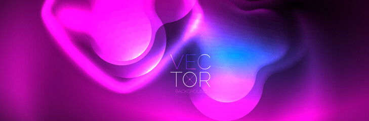 Magic neon glowing lights abstract background wallpaper design, vector illustration