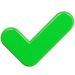 3D rendering of checkmark icon true choice