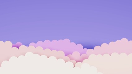 雲　空　背景素材　3D