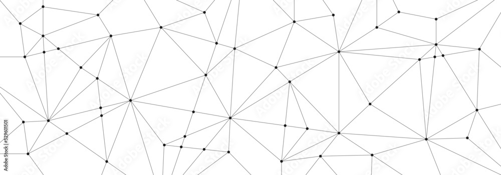 Fototapete Technology network connect lines and dots background template. Abstract linked global system graphic vector.	