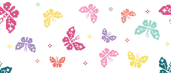 butterfly Seamless pattern. isolated background Vector illustration