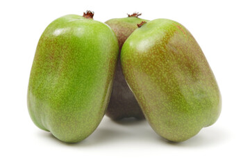 mini kiwi baby fruit (actinidia arguta) on white background 